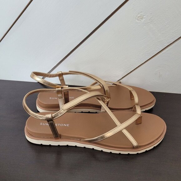 NEW Sun + Stone Womens Juune Rose Gold Strappy Sandals Size 11M - Picture 2 of 8